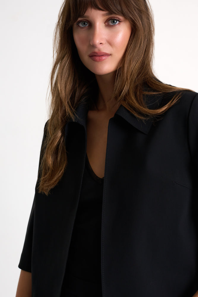 Blazer écourté en polyamide extensible