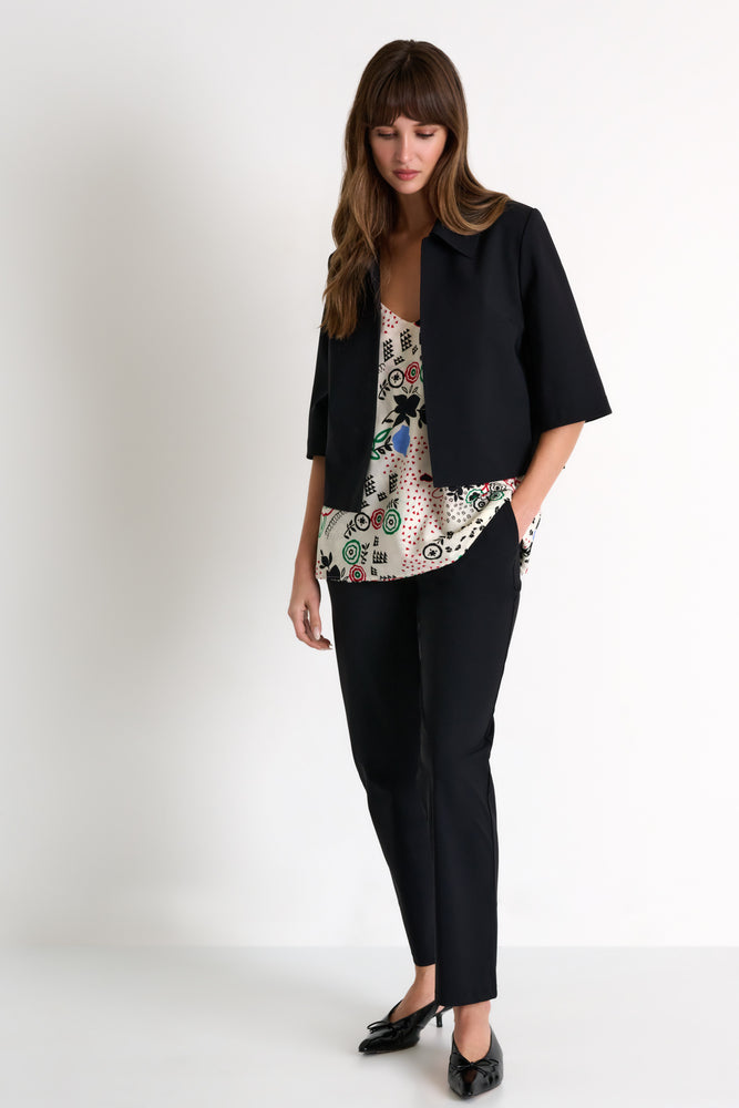 Blazer écourté en polyamide extensible