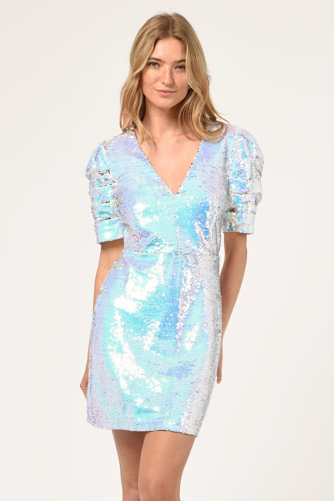 Robe mini à sequins iridescents