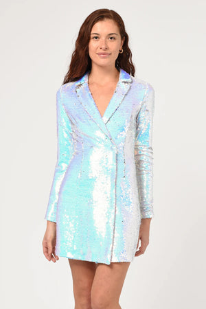 Robe blazer à sequins iridescents