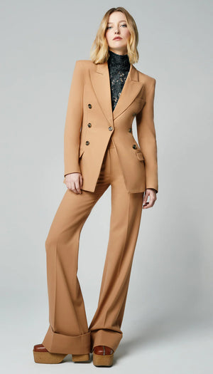 One-button double-breasted blazer