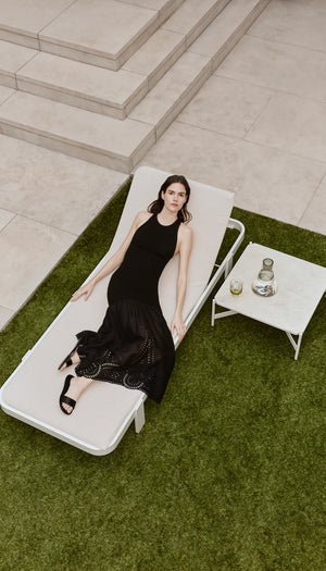 Robe longue à dos nageur à jupe en coton