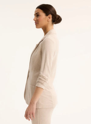Blazer droit à fermeture à bouton unique en French Terry