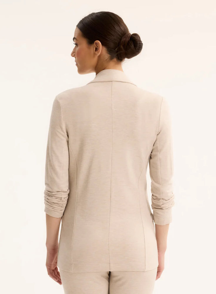 Blazer droit à fermeture à bouton unique en French Terry