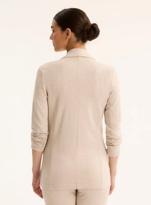 Blazer droit à fermeture à bouton unique en French Terry