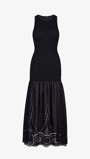Robe longue à dos nageur à jupe en coton
