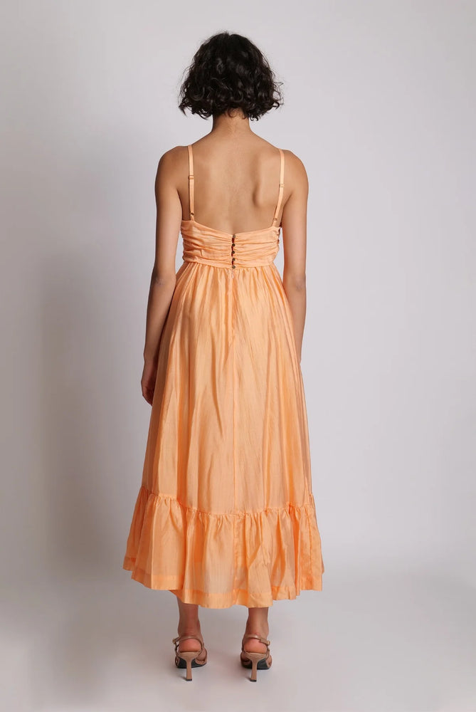 Robe mi-longue à décolleté noué OLINDA