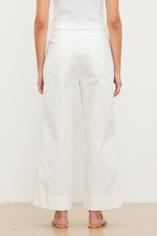 Pantalon écourté en coton canvas