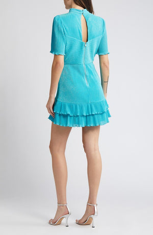 Robe courte plissée à volants MARABELLA