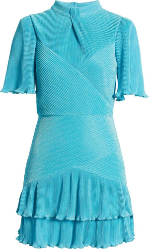 Robe courte plissée à volants MARABELLA