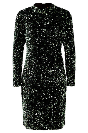 Sequin mid-length dress with long sleeves