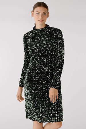 Sequin mid-length dress with long sleeves