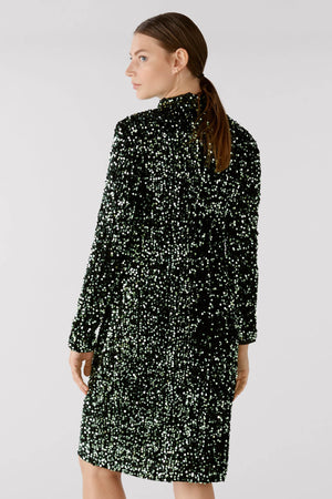 Sequin mid-length dress with long sleeves