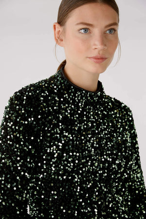 Sequin mid-length dress with long sleeves