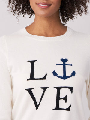 100% cashmere knit love sweater