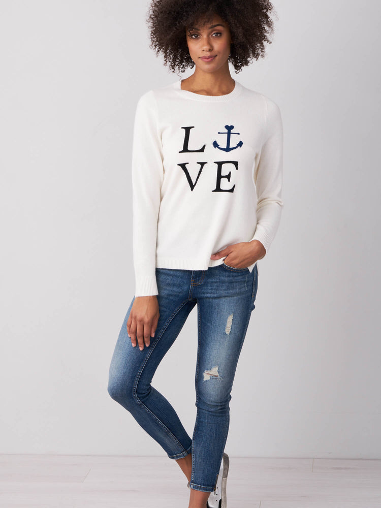 100% cashmere knit love sweater