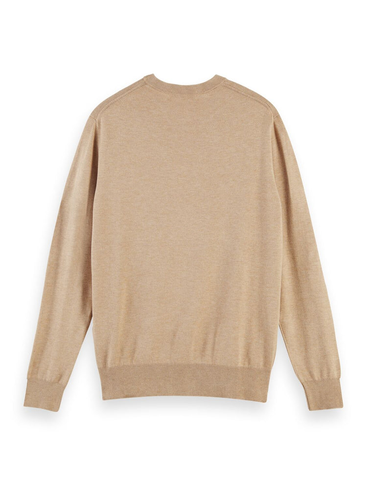 Round-neck sweater in eco-friendly viscose