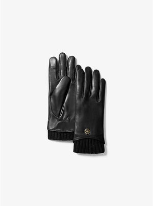 Leather techno gloves