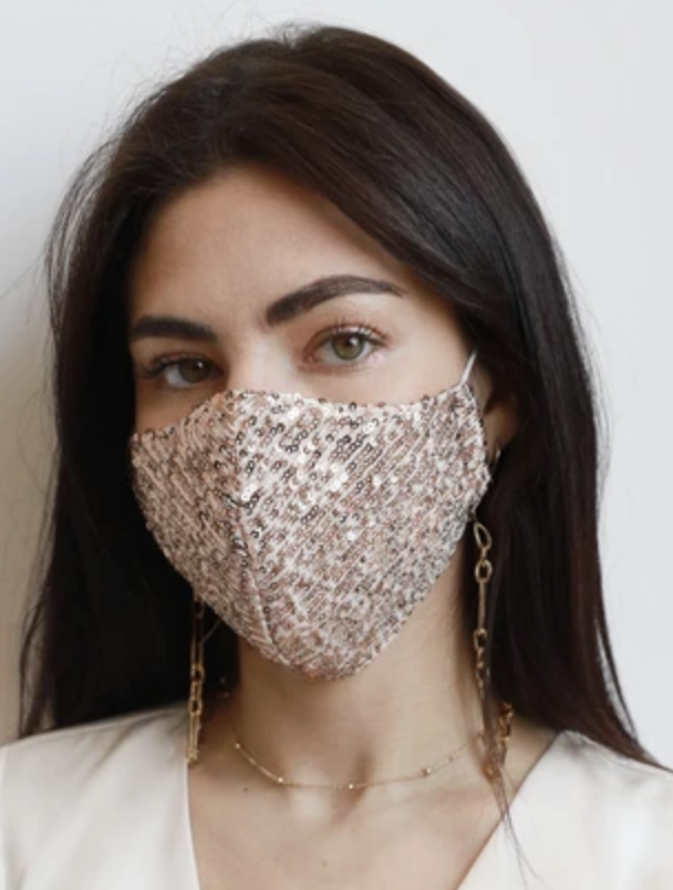 Mask with mini sequins