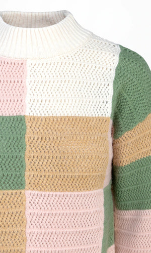 Patchwork knit jumper