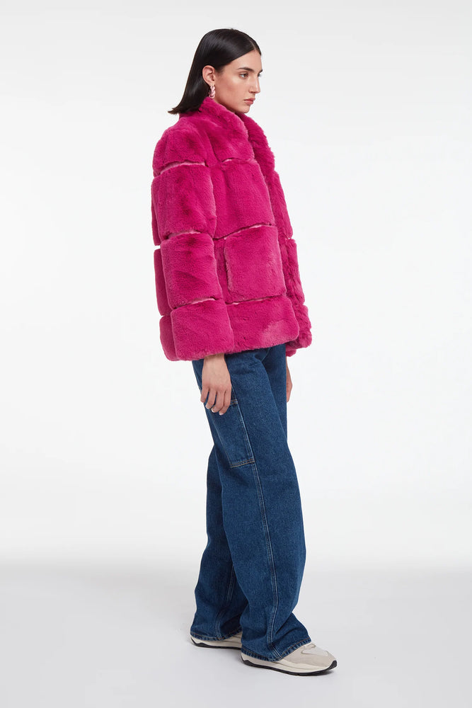 SKYLAR plush coat with stand-up collar