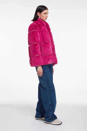 SKYLAR plush coat with stand-up collar