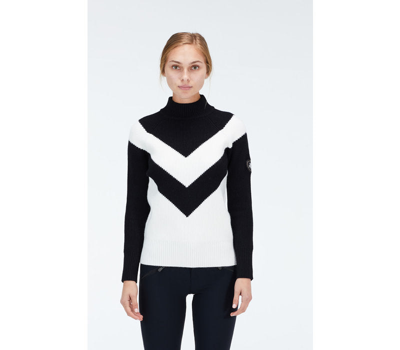 Slalom design V-knit sweater
