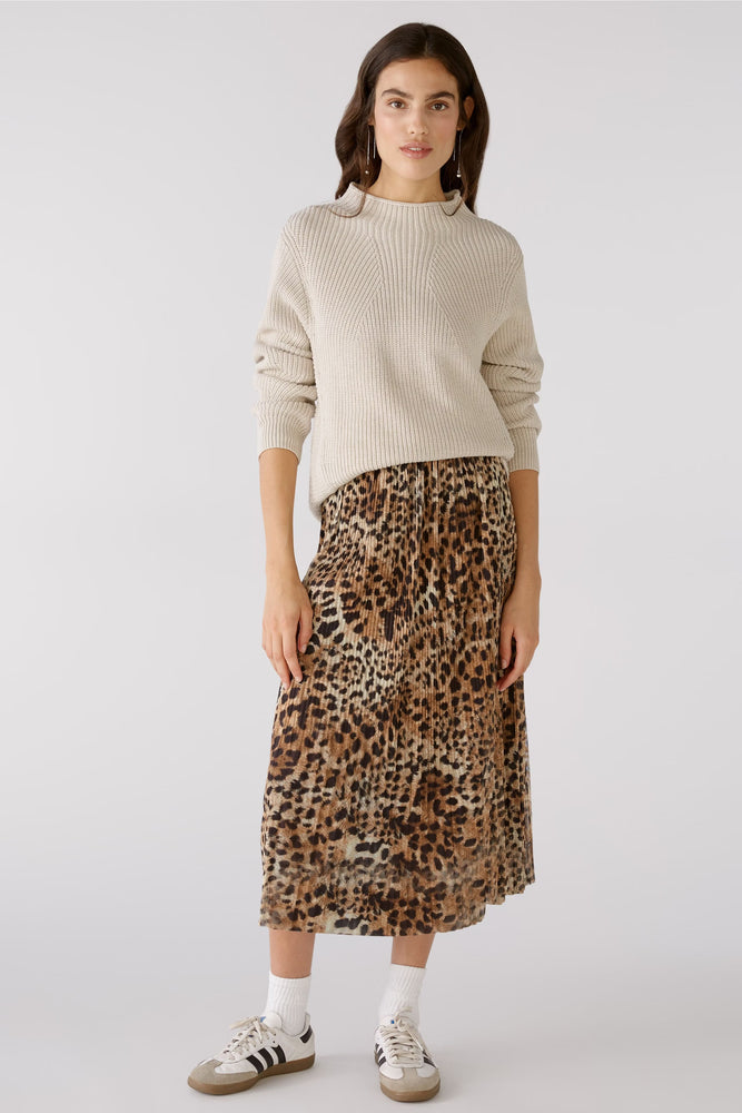 Jupe plissée à motif léopard