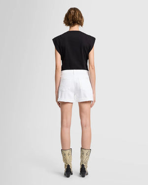 Short à ourlet roulé en demin