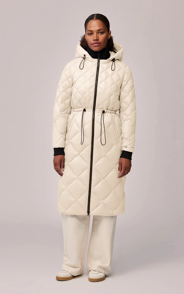 Manteau long à capuche en duvet léger durable AIME