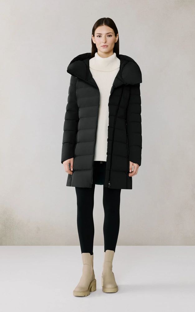 Manteau mi-long extensible en duvet