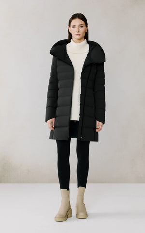 Manteau mi-long extensible en duvet