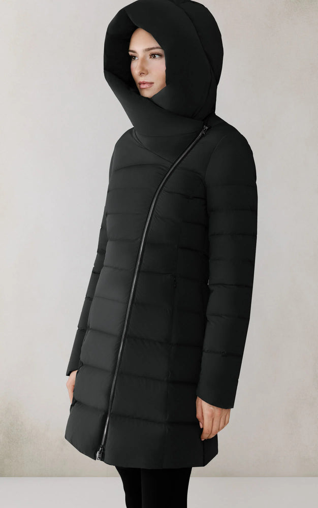 Manteau mi-long extensible en duvet
