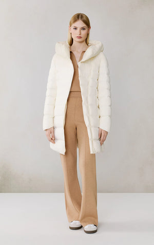 Manteau mi-long extensible en duvet