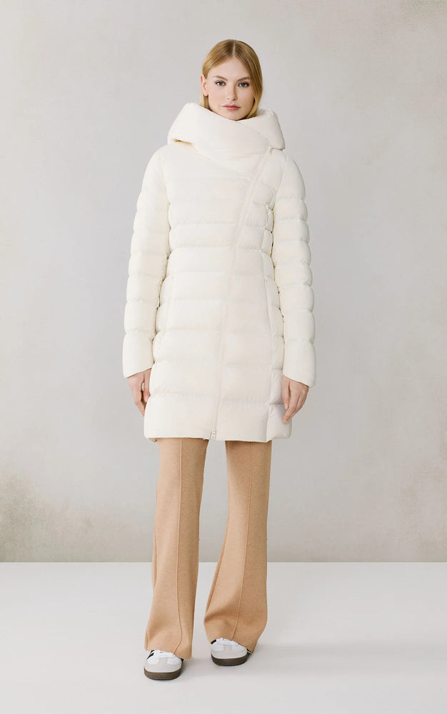 Manteau mi-long extensible en duvet