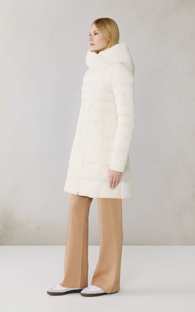 Manteau mi-long extensible en duvet