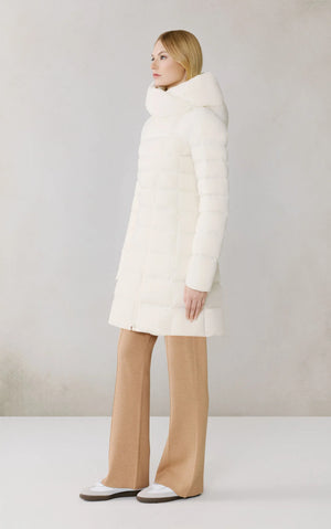 Manteau mi-long extensible en duvet