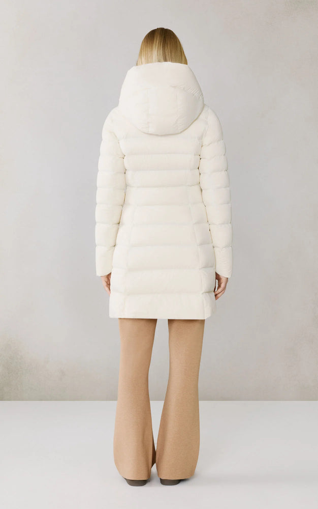 Manteau mi-long extensible en duvet