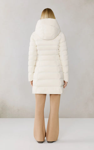Manteau mi-long extensible en duvet