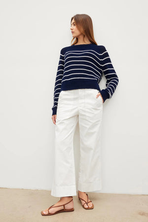 Pantalon écourté en coton canvas