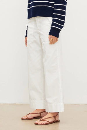 Pantalon écourté en coton canvas